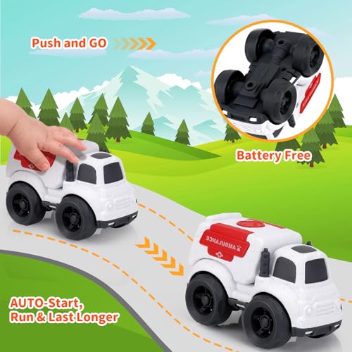 3-in-1 Rescue Toy Cars for Toddlers Ages 2-4: Police Car, Fire Truck & Ambulance – BPA-Free, Safe for Outdoor Play