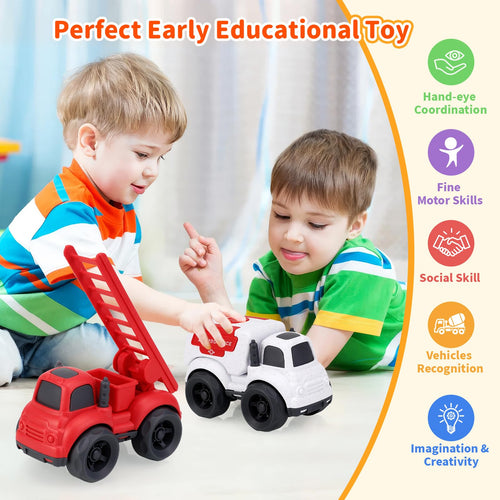 3-in-1 Rescue Toy Cars for Toddlers Ages 2-4: Police Car, Fire Truck & Ambulance – BPA-Free, Safe for Outdoor Play