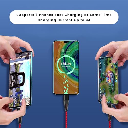 3-in-1 USB-C Fast Charging Cable with 18W Wall Adapter for DJI Drones (Neo, Mini, Air, Mavic) - 4ft Braided