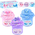 3-Pack Axolotl Butter Slime Kit – Soft Non-Sticky Pink Blue Purple Slime with Charms, Party Favors for Kids