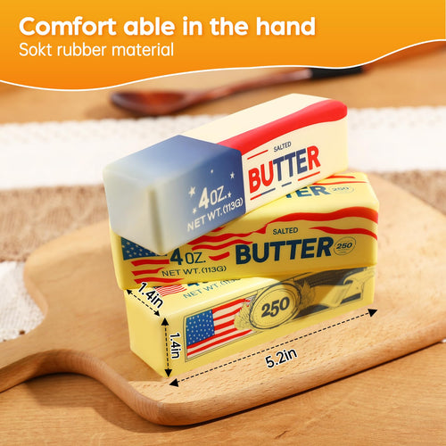 3 Pack Butter Squishy Slow Rising Stress Relief Toy - Realistic PU Foam Fidget for Adults