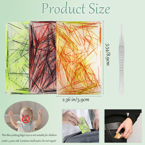 3-Pack Fidget Pick Pads for Adults – Silicone Skin Picking Toys for Anxiety & Trichotillomania Relief