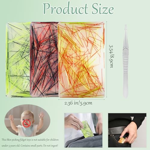 3-Pack Fidget Pick Pads for Adults – Silicone Skin Picking Toys for Anxiety & Trichotillomania Relief