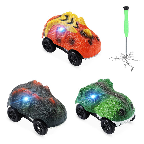 3-Pack LED Glow in the Dark Replacement Race Cars for Tracks – Compatible with Most Track Sets