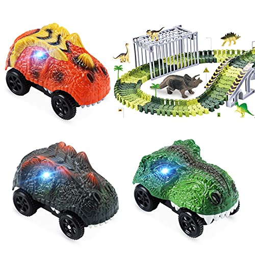 3-Pack LED Glow in the Dark Replacement Race Cars for Tracks – Compatible with Most Track Sets