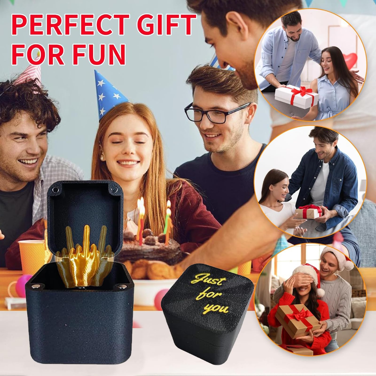 3-Pack Middle Finger in a Box Prank Toy – Funny Gag Gift with Surprise Reveal