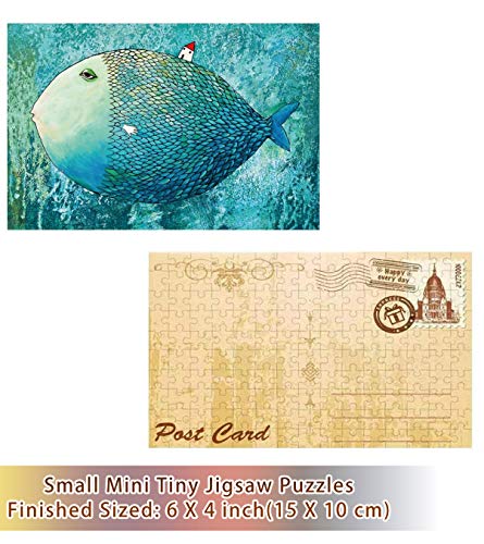 3-Pack Mini Animal Jigsaw Puzzles – 150 Pieces Each, 6x4 Inches – Small Challenging Puzzles for Adults