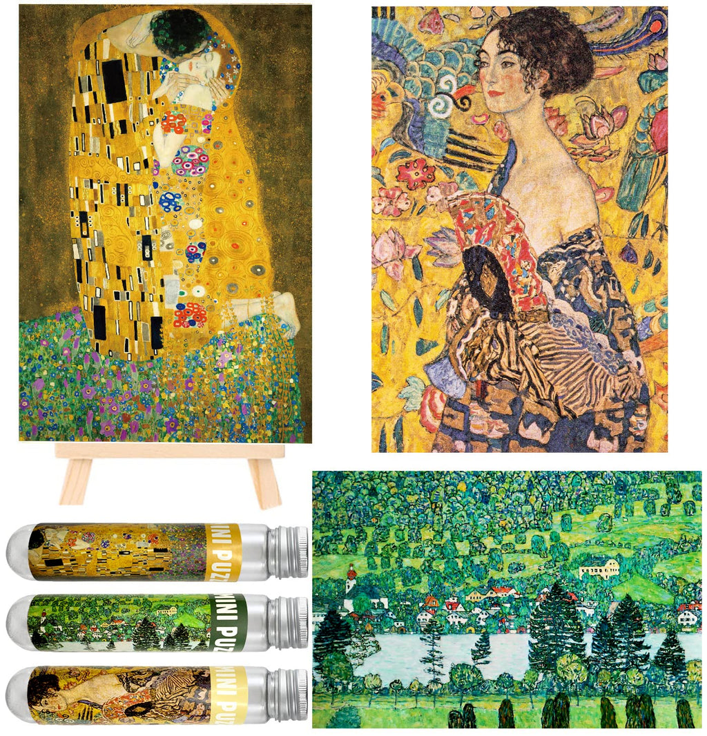 3-Pack Mini Jigsaw Puzzles for Adults – 150 Piece Small Puzzles (6 x 4 Inches) with Easel by BJscoe