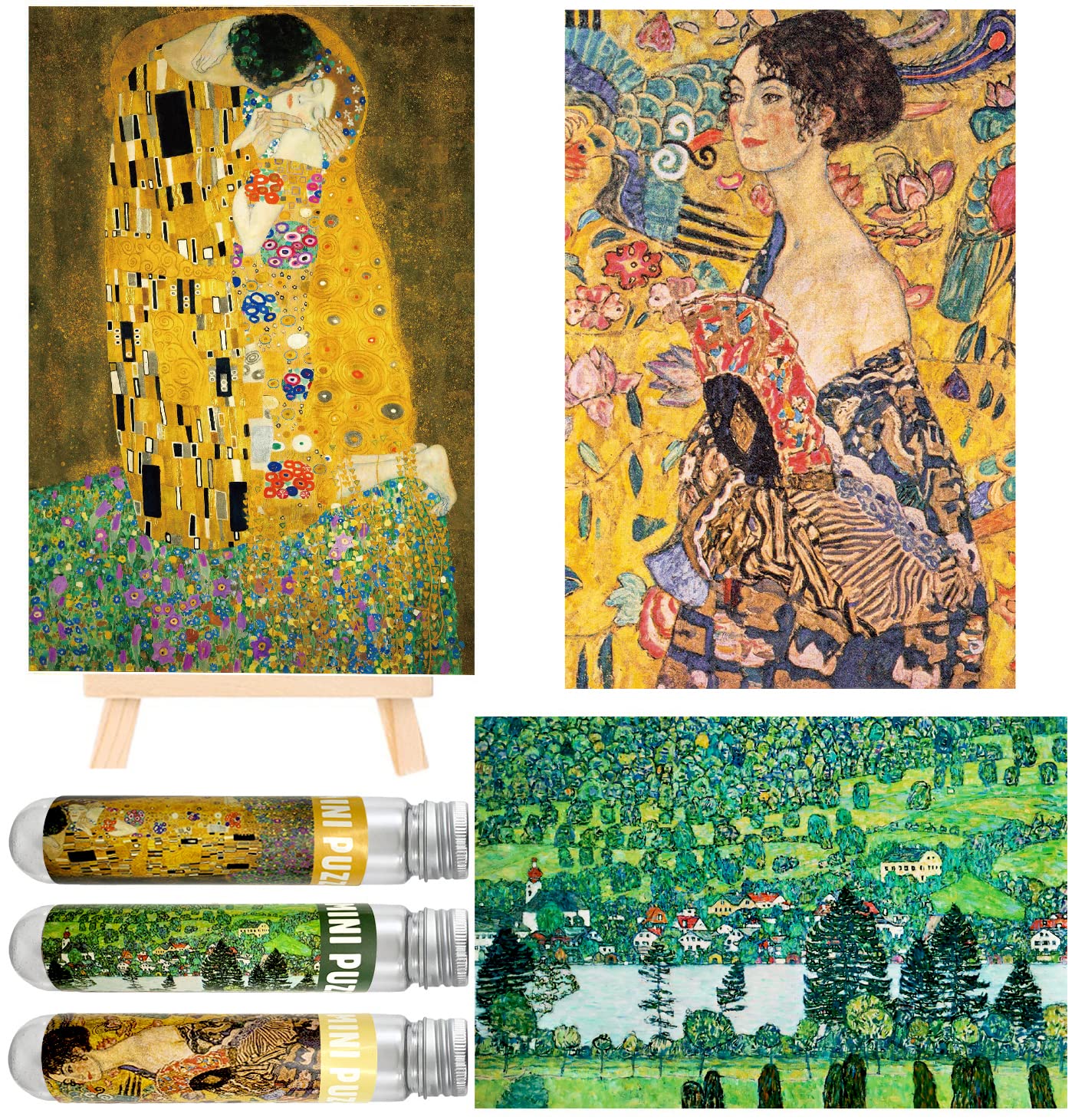 3-Pack Mini Jigsaw Puzzles for Adults – 150 Piece Small Puzzles (6 x 4 Inches) with Easel by BJscoe
