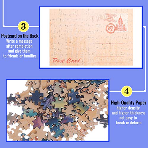 3-Pack Mini Jigsaw Puzzles for Adults – 150 Piece Small Puzzles (6 x 4 Inches) with Easel by BJscoe