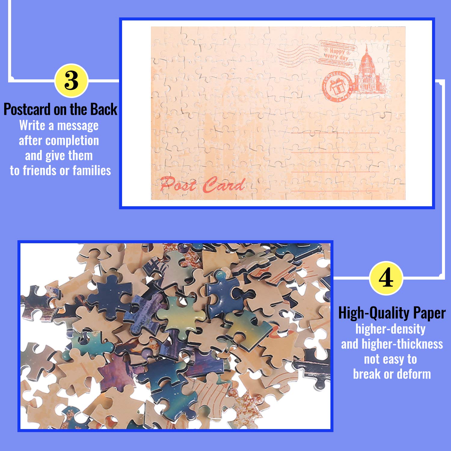 3-Pack Mini Jigsaw Puzzles for Adults – 150 Piece Small Puzzles (6 x 4 Inches) with Easel by BJscoe