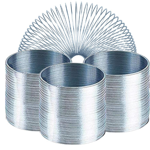 3-Pack Silver Metal Coil Spring Toys – 2.4 Inch Individually Boxed Party Favors by The Dreidel Company