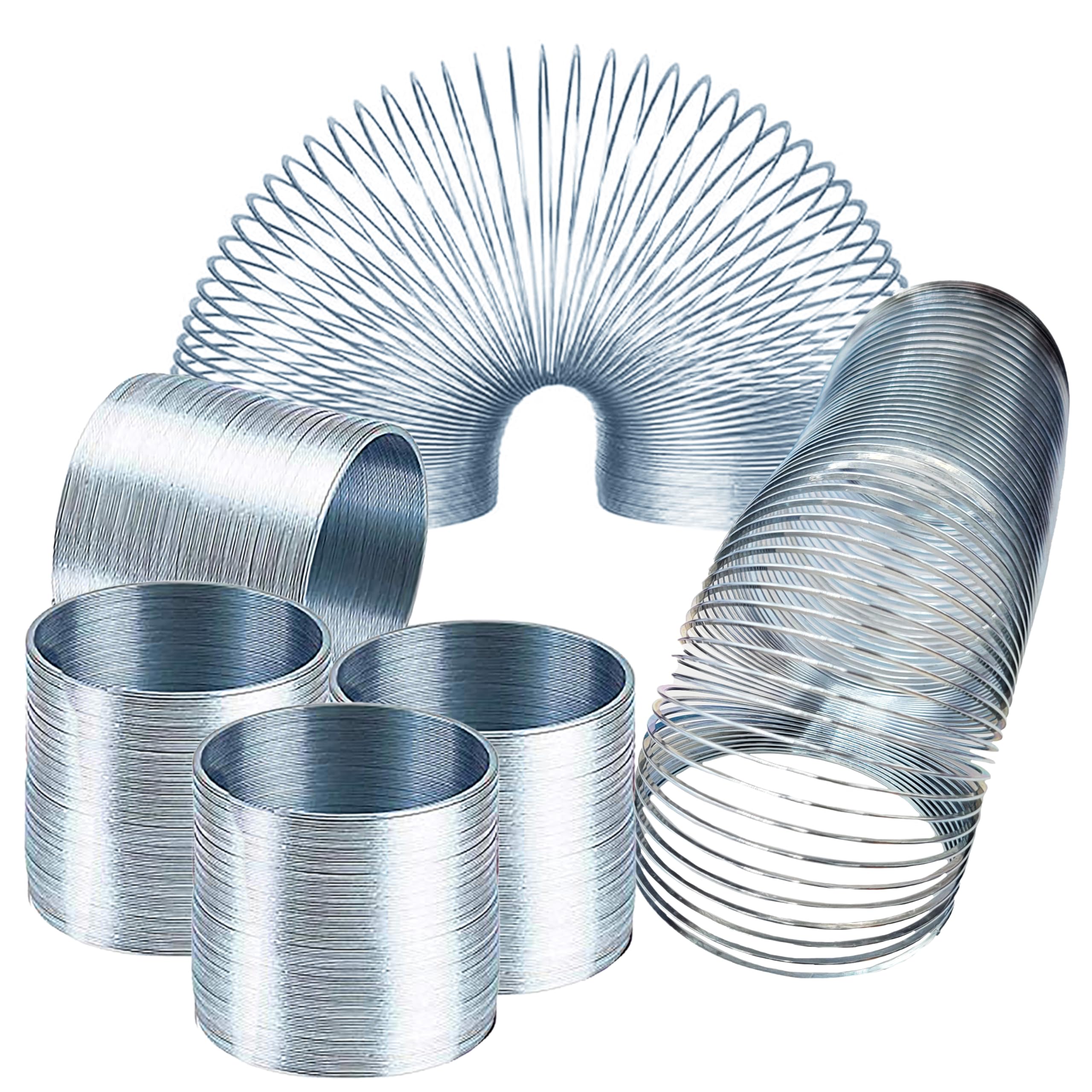 3-Pack Silver Metal Coil Spring Toys – 2.4 Inch Individually Boxed Party Favors by The Dreidel Company