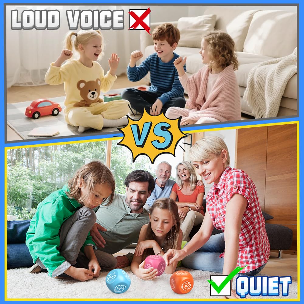 3-Pack Soft Foam Dice – Quiet Squeeze Toy for Stress Relief, Games, and Travel (2.1-Inch EVA Foam Cubes)