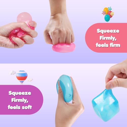 3-Pack Stress Cube Squishy Balls – Fidget Toy for Adults & Kids, Slow Rise Sensory Toy (Pink, Purple, Blue)
