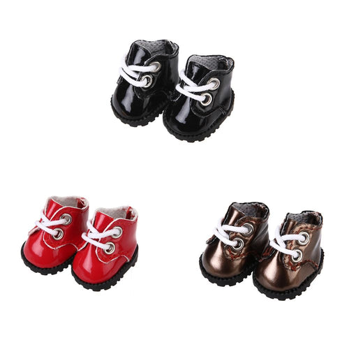 3-Pair Set of Handmade Doll Shoes for 17cm Dolls – 3 Colors, Easy On/Off