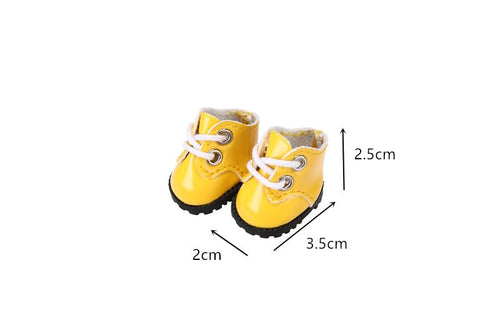 3-Pair Set of Handmade Doll Shoes for 17cm Dolls – 3 Colors, Easy On/Off