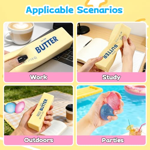 3-Piece Butter Squishy Toy Set - Slow Rising, Scented Stress Relief Fidget Toys for Kids and Adults