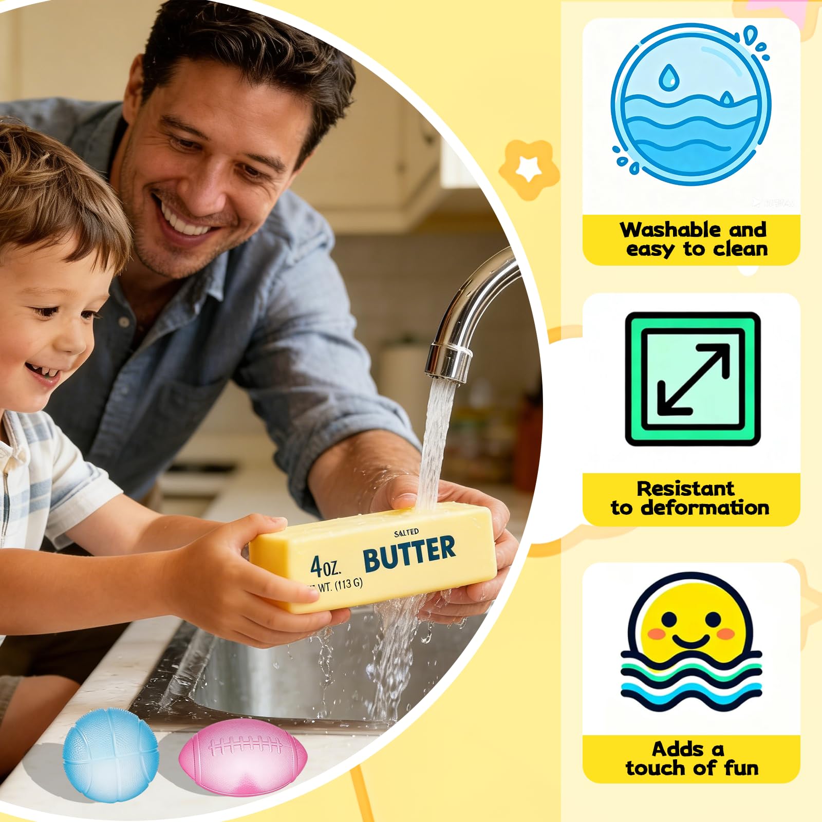 3-Piece Butter Squishy Toy Set - Slow Rising, Scented Stress Relief Fidget Toys for Kids and Adults