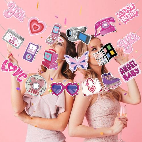 3-Piece Y2K Party Banner Set – Early 2000s Decorations with Retro Icons
