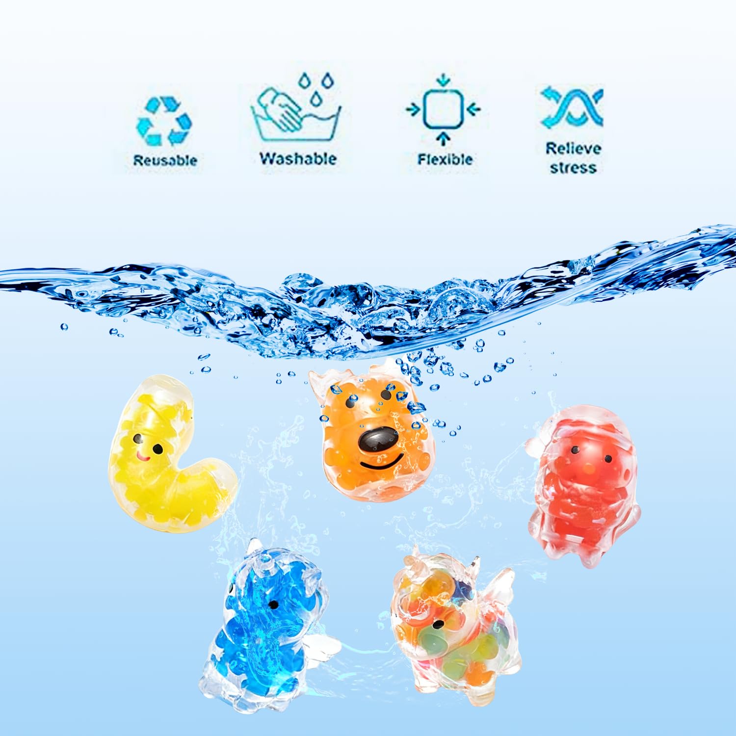 30 Pack Christmas Stress Balls - Squishy Fidget Toys for Adults, Bulk Party Favors