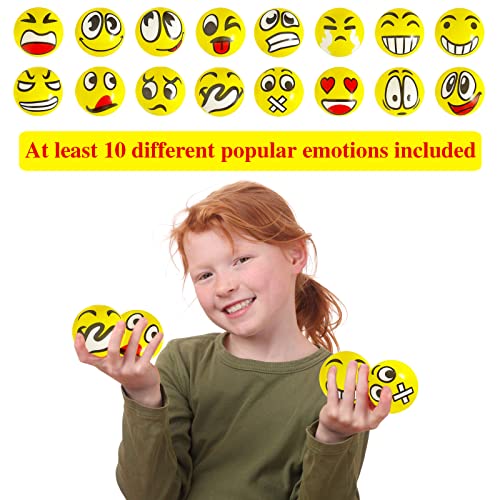 30 Pack Funny Face Stress Balls – 2.5 Inch Squeeze Balls for Stress Relief, Party Favors, and Gifts