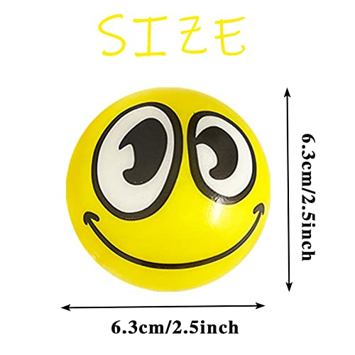 30 Pack Funny Face Stress Balls – 2.5 Inch Squeeze Balls for Stress Relief, Party Favors, and Gifts