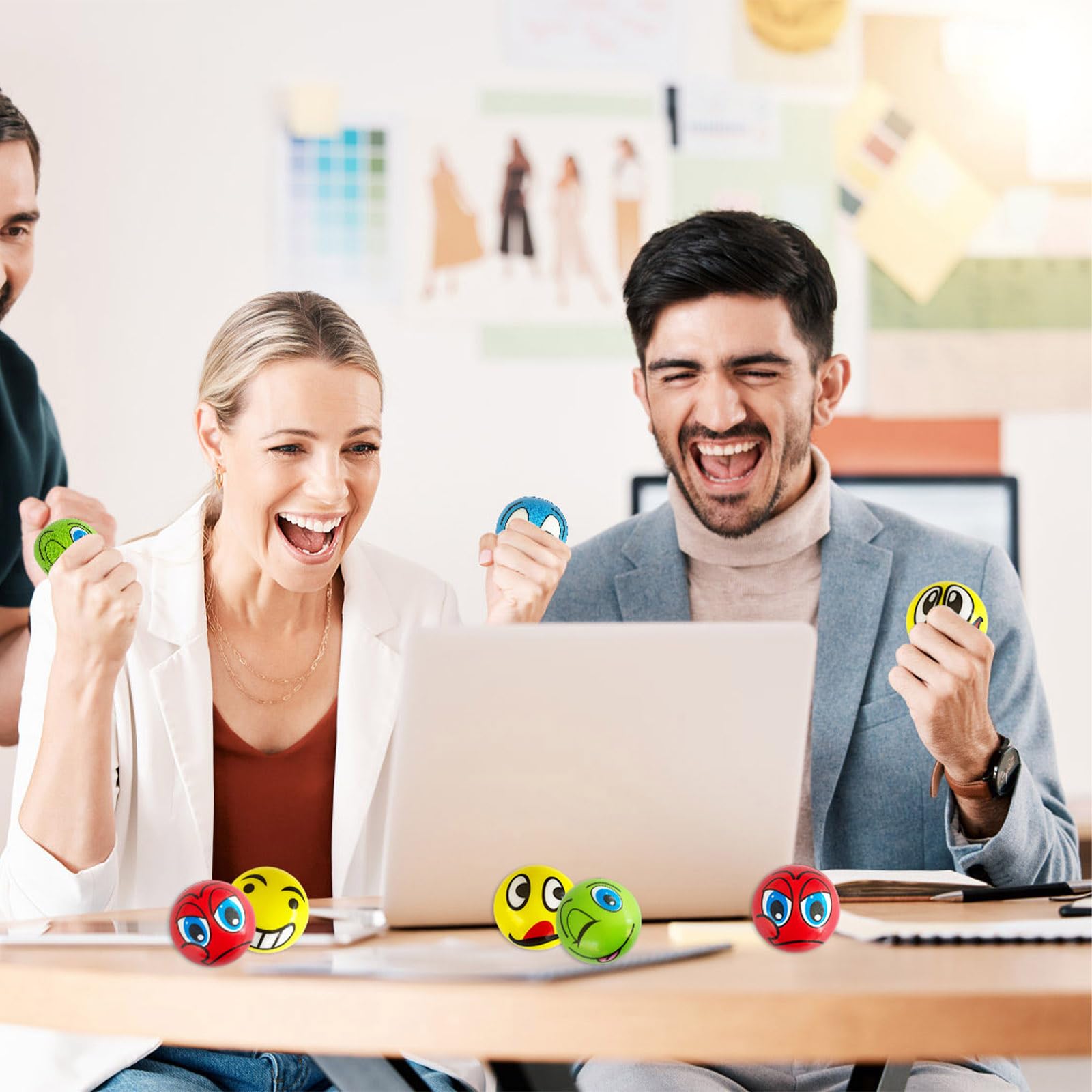 30 Pack Funny Face Stress Balls – 2.5 Inch Squeeze Balls with 16+ Emotion Expressions, Foam Stress Relief Toys for Hand Wrist Exercises, Party Favors & Goodie Bags