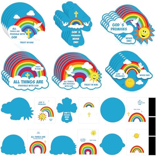 30 Pack God's Promises Magnetic Crafts by Yeaqee - DIY Bible Verse Sunday School Activities