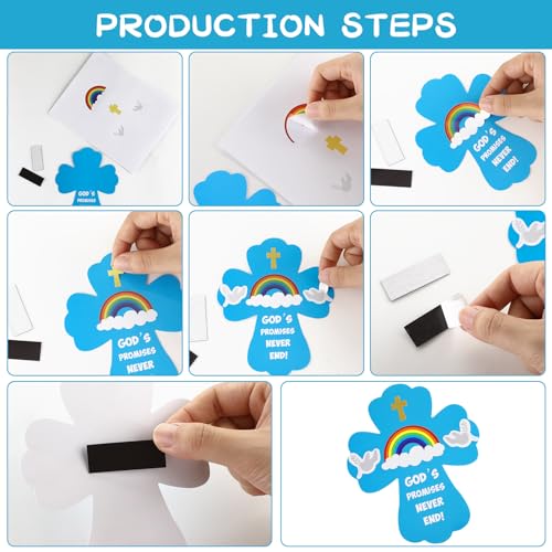 30 Pack God's Promises Magnetic Crafts by Yeaqee - DIY Bible Verse Sunday School Activities