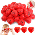 30-Pack Mini Heart Stress Balls with Smiley Faces - 1.5 Inch Foam Squeeze Toys for Party Favors, Classroom Prizes