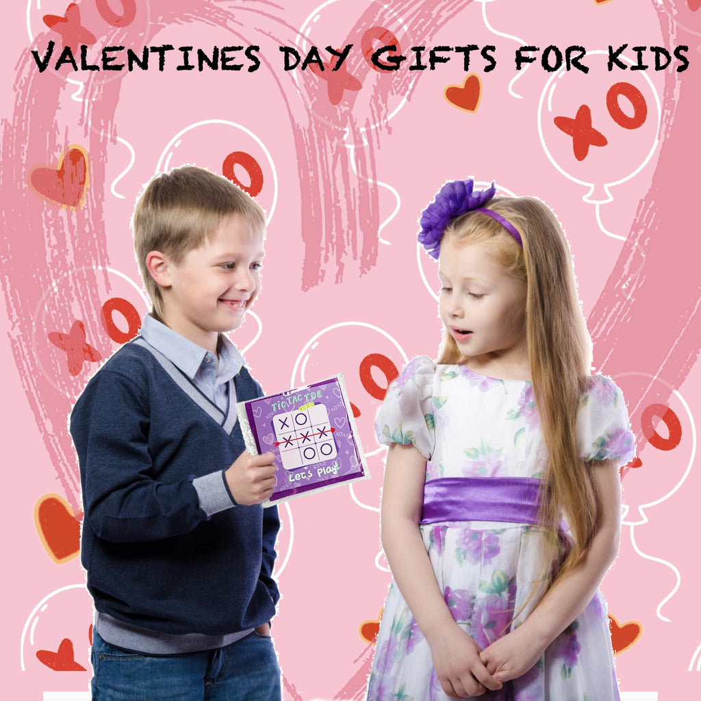 30 Pack Valentine's Day Cards with Tic Tac Toe Board Games for Kids Classroom Exchange