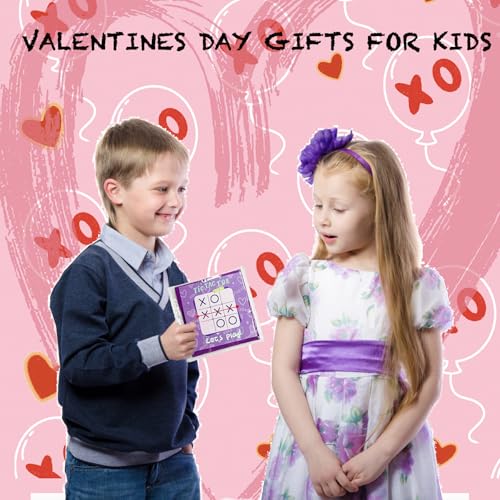 30 Pack Valentine's Day Cards with Tic Tac Toe Board Games for Kids Classroom Exchange