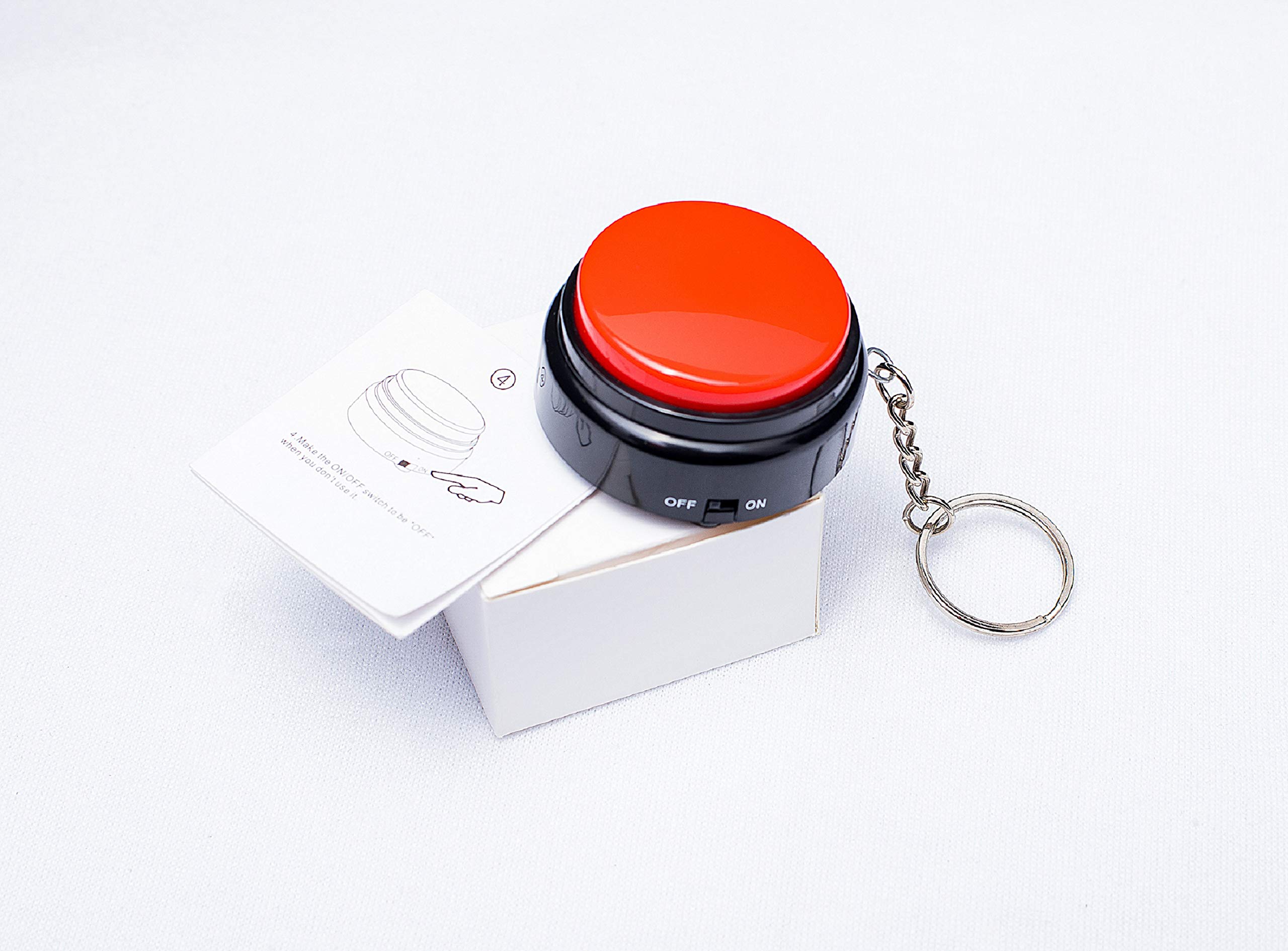 30-Second Recordable Talking Button with Keychain – Reusable Sound Module for DIY Projects and Gifts