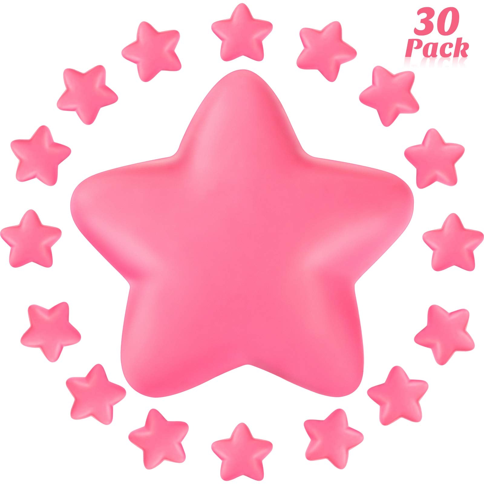 30 Star Stress Balls Bulk – Blulu Mini Foam Squeeze Toys for Rewards and Party Favors