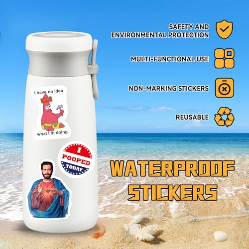 300 Funny Meme Stickers – Vinyl Sheets, Easy Peel, No Repeats, Water-Resistant for Laptops & Water Bottles