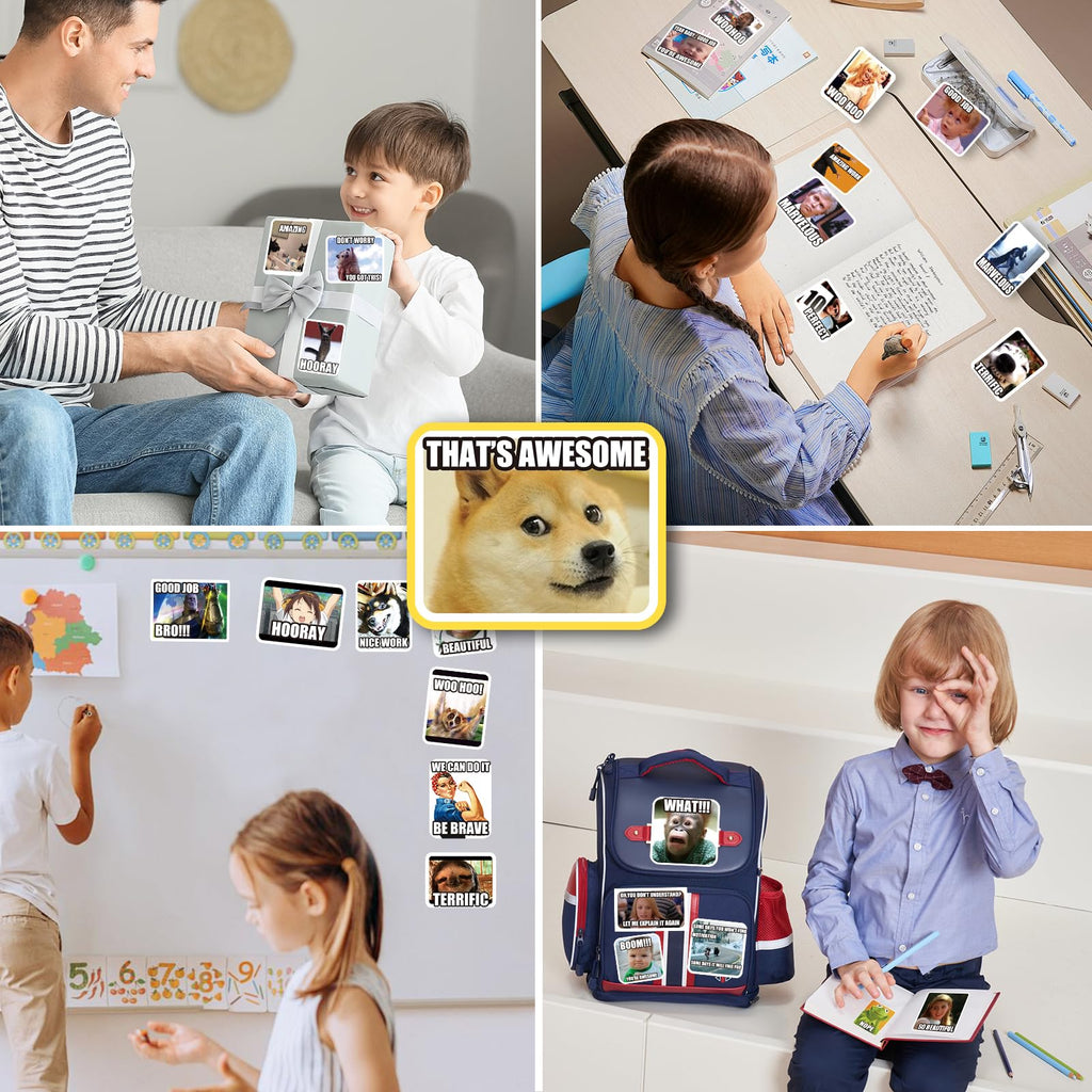 300 Funny Meme Stickers – Vinyl Sheets, Easy Peel, No Repeats, Water-Resistant for Laptops & Water Bottles