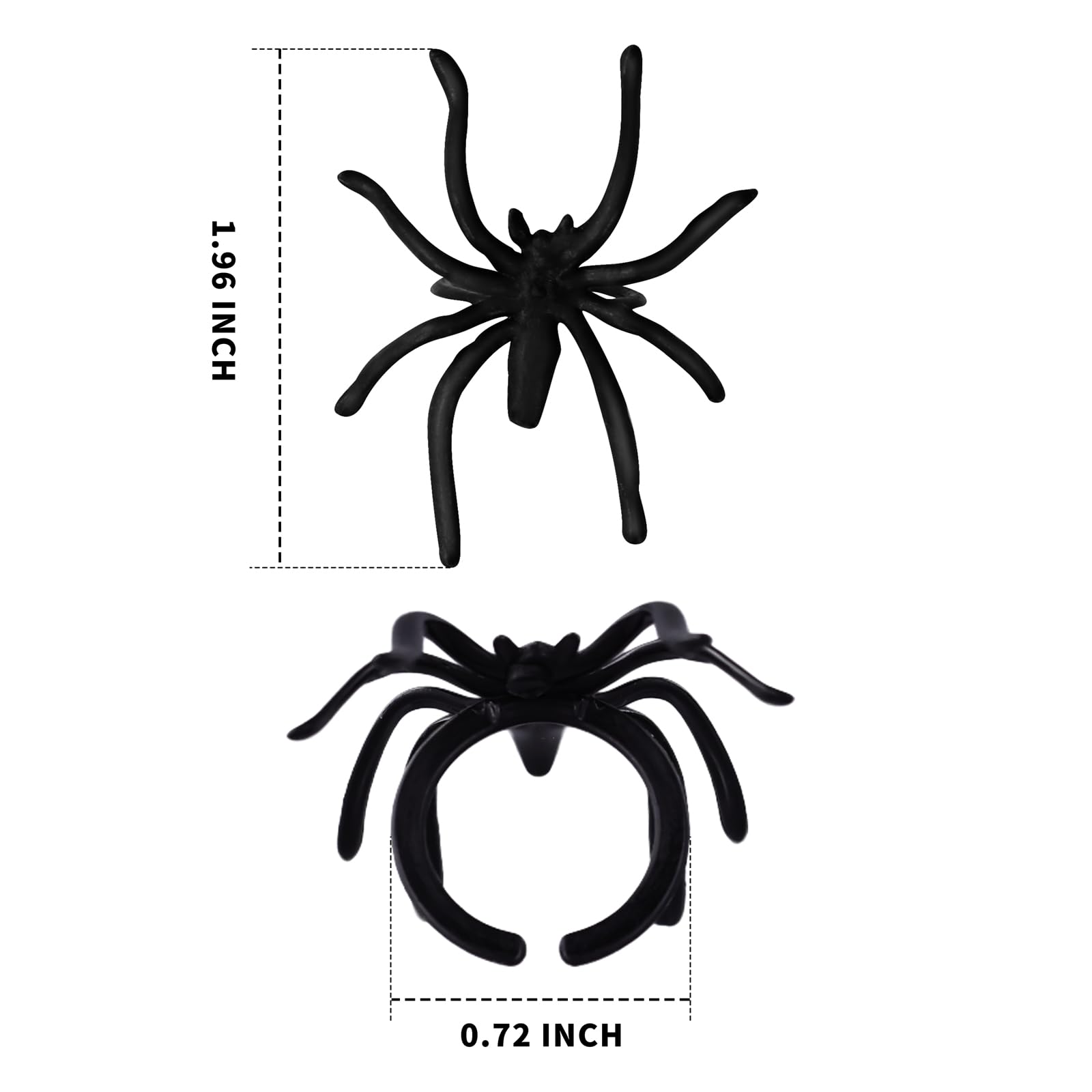 300-Pack Halloween Spider Rings for Kids Party Favors – 1.96-Inch Plastic Rings Bulk for Costume Accessories & Decor