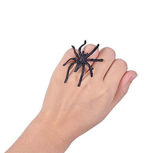 300-Pack Halloween Spider Rings for Kids Party Favors – 1.96-Inch Plastic Rings Bulk for Costume Accessories & Decor
