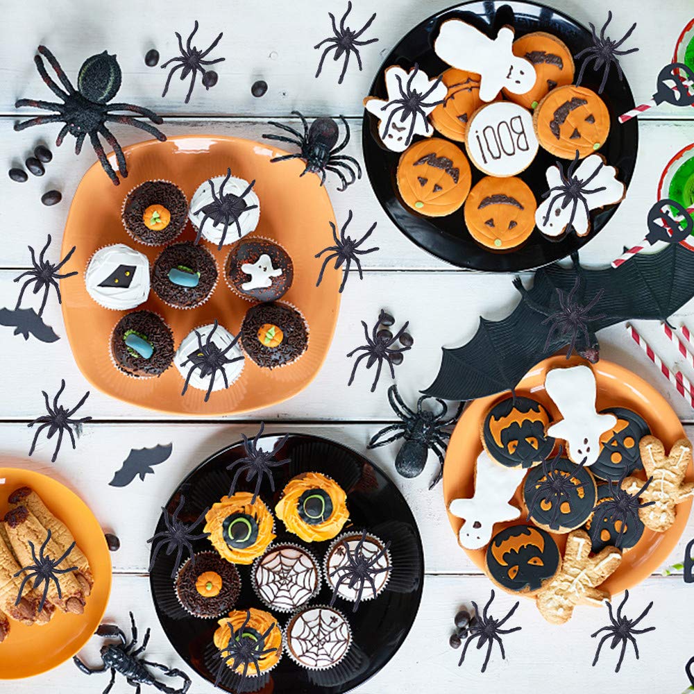 300-Pack Halloween Spider Rings for Kids Party Favors – 1.96-Inch Plastic Rings Bulk for Costume Accessories & Decor