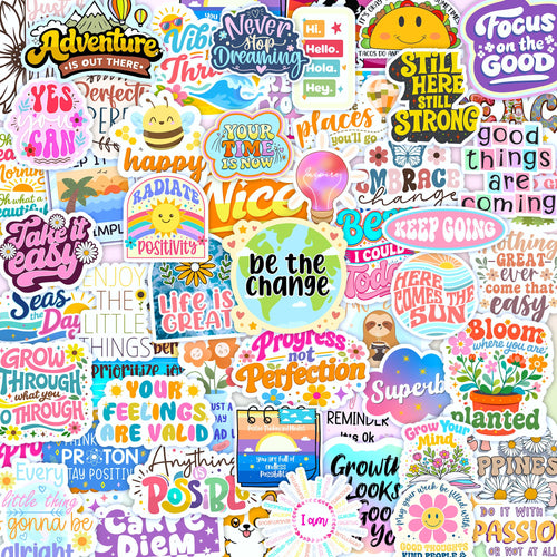 300 PCS Holographic Affirmation Stickers – Motivational Quotes for Kids, Teachers, and Classroom – Waterproof PVC Decals for Laptops, Water Bottles, and Scrapbooks