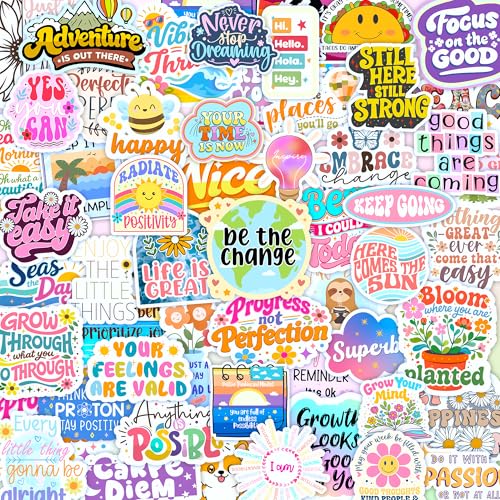 300 PCS Holographic Affirmation Stickers – Motivational Quotes for Kids, Teachers, and Classroom – Waterproof PVC Decals for Laptops, Water Bottles, and Scrapbooks