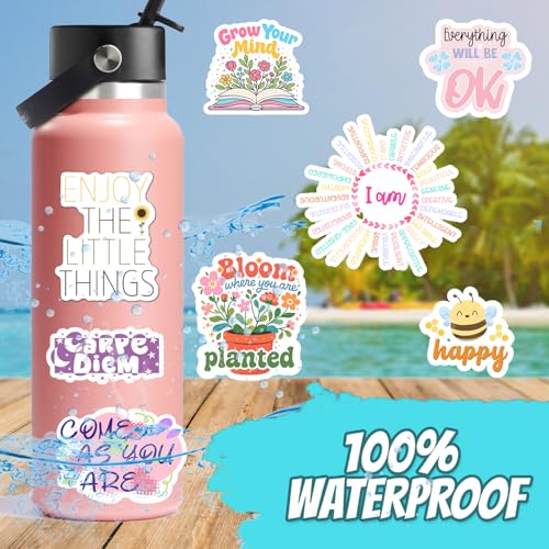 300 PCS Holographic Affirmation Stickers – Motivational Quotes for Kids, Teachers, and Classroom – Waterproof PVC Decals for Laptops, Water Bottles, and Scrapbooks