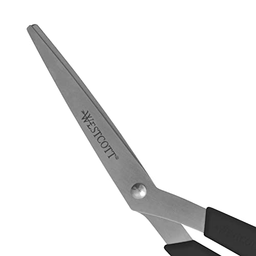 Westcott 8" All-Purpose Scissors (3-Pack) – Bent Stainless Steel Blades, Black