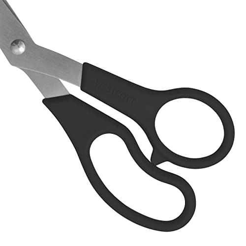 Westcott 8" All-Purpose Scissors (3-Pack) – Bent Stainless Steel Blades, Black