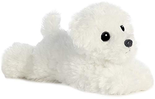 Aurora Mini Flopsie Snowball Stuffed Puppy – 8-Inch White Plush with Cloud-Soft Fur