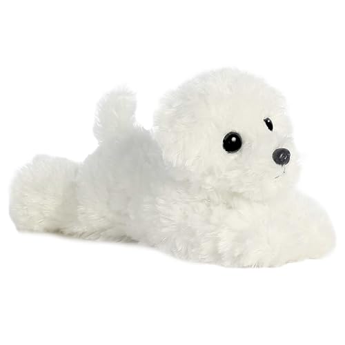 Aurora Mini Flopsie Snowball Stuffed Puppy – 8-Inch White Plush with Cloud-Soft Fur
