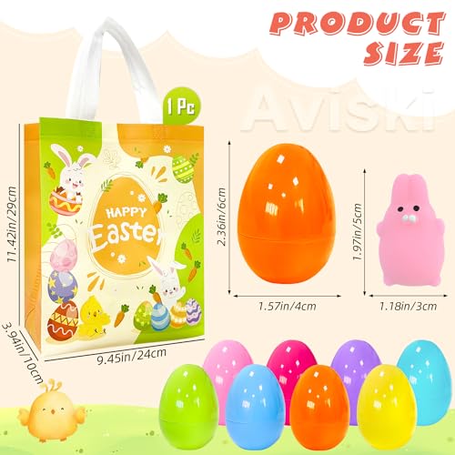 32-Pack Easter Surprise Eggs with Mochi Squishy Toys – Easter Egg Hunt Party Favors for Kids