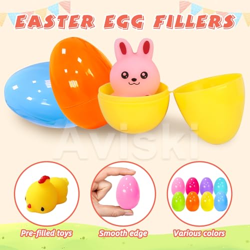 32-Pack Easter Surprise Eggs with Mochi Squishy Toys – Easter Egg Hunt Party Favors for Kids