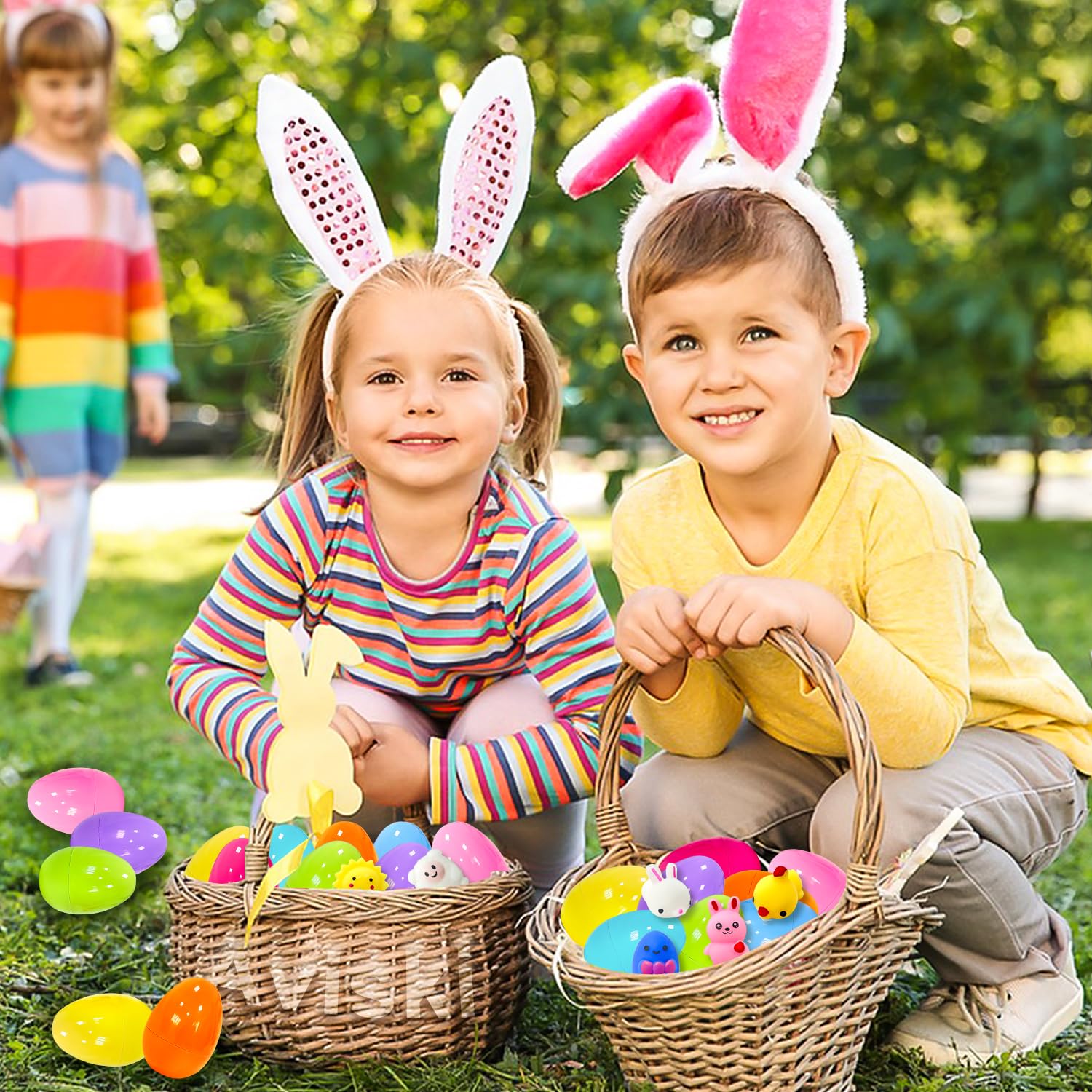 32-Pack Easter Surprise Eggs with Mochi Squishy Toys – Easter Egg Hunt Party Favors for Kids